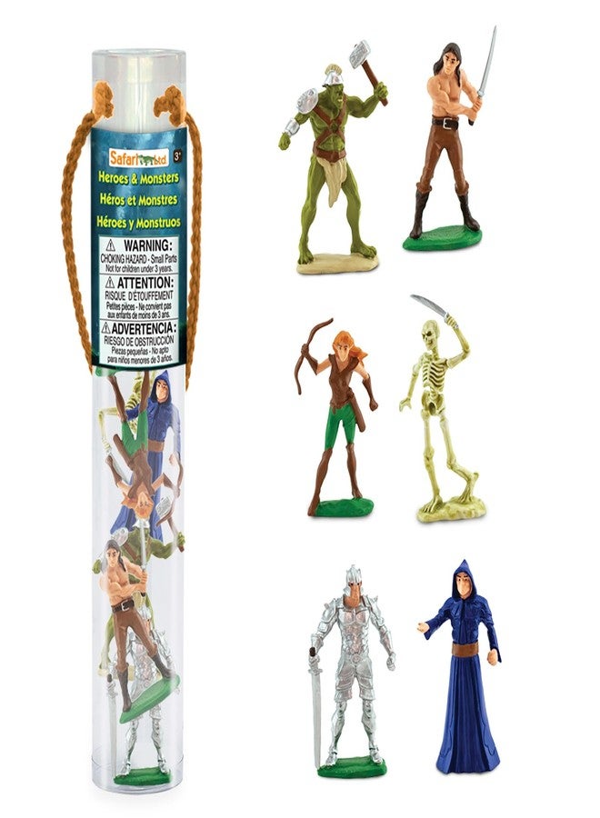Safari Ltd. Heroes and Monsters Designer TOOB - 6 Mini Fantasy Figurines - Fantasy Toy Set for Boys, Girls, and Kids Ages 3+ - Image 1