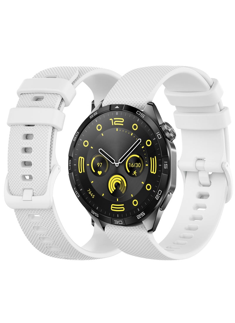 CATANES (For All Smartwatches 22mm) 22mm Silicone Straps Watch Band Strap for Huawei GT3 / Huawei GT3 pro/Huawei GT/Huawei GT 2 (46mm) Watch Band/Huawei Watch GT2 Pro Strap/Samsung Galaxy Watch 46mm / Galaxy Watch 3 45mm - White  - Image 3