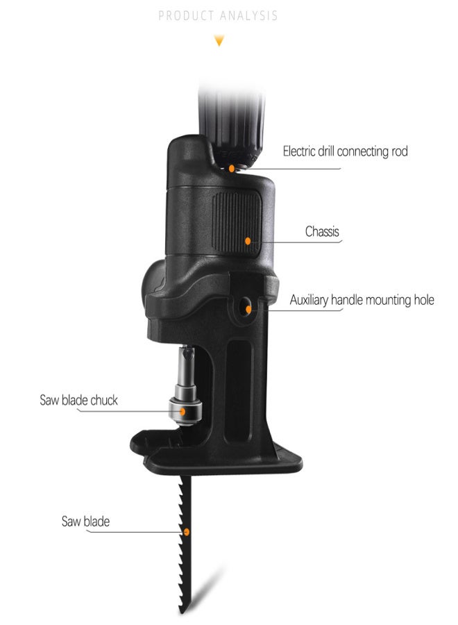 Electric Drill Modified To Electric Saws Accessory Electric Reciprocating Saws Drill to Saber Saws Portable Woodworking Cutting Utility Tool with 3 Sawblades - Image 2