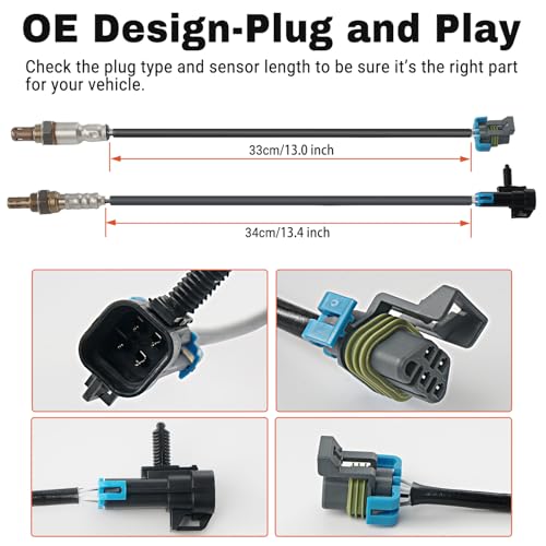 BELKEBIR Set of 2 Oxygen Sensor Upstream Downstream O2 Sensor Compatible with Chevy Malibu Equinox Captiva Sport, GMC Terrain, Pontiac Solstice G6, Saturn Aura Vue Sky L4 2.4L Replace 234-4242, 250-24704 - Image 2