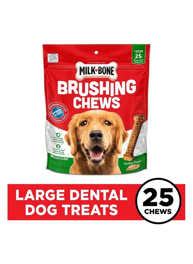 MILK-BONE Milk-Bone Brushing Chews Daily Dental Dog Treats, Chicken Flavor, Large, 25 Count  - Image 3