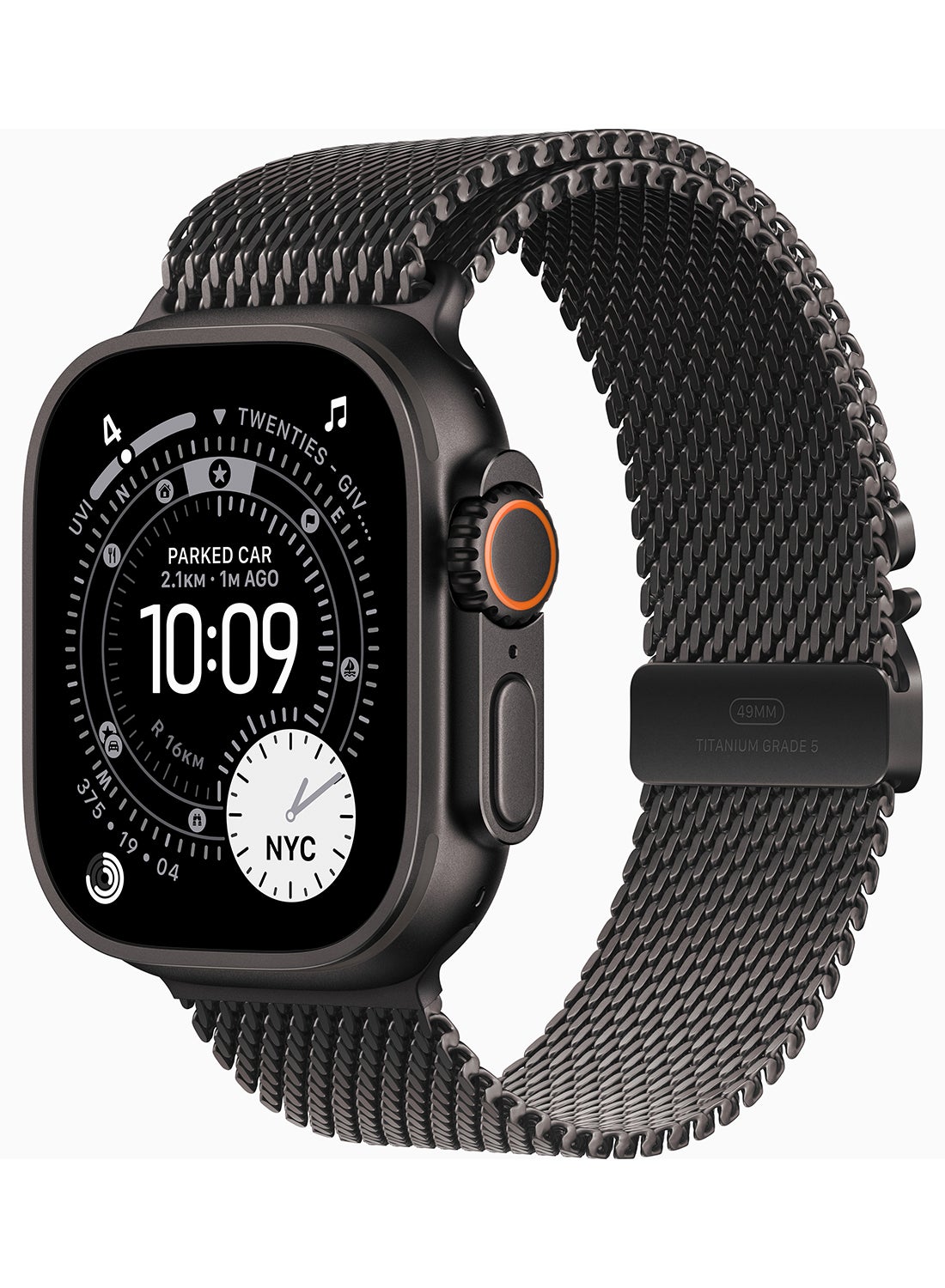 Apple Watch Ultra 3 GPS + Cellular 49mm (Middle East Version) Black Titanium Case With Black Titanium Milanese Loop - Large