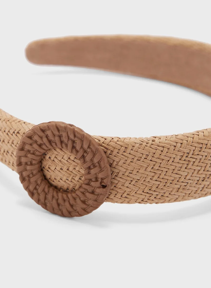 Ginger Raffia Woven Headband