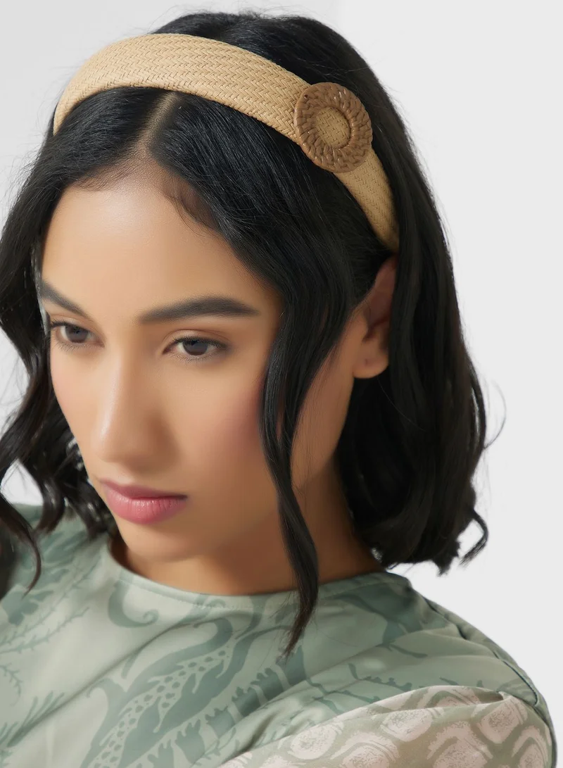 Ginger Raffia Woven Headband