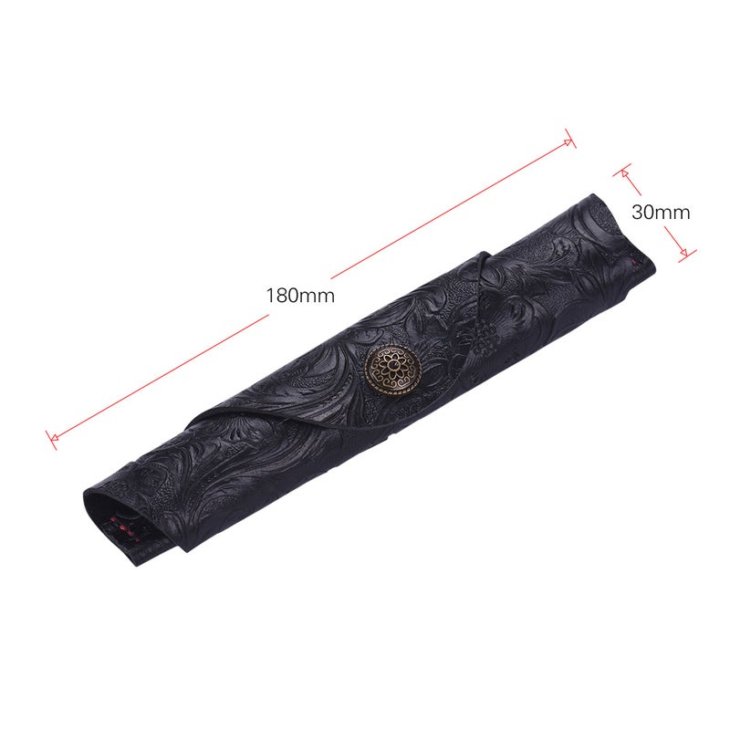 Antique Leather Pen Case Fountain Handmade Sleeve Bag Pouch Protector for Single Pen Stylus Ballpoint 7 * 1.2'' - Image 2