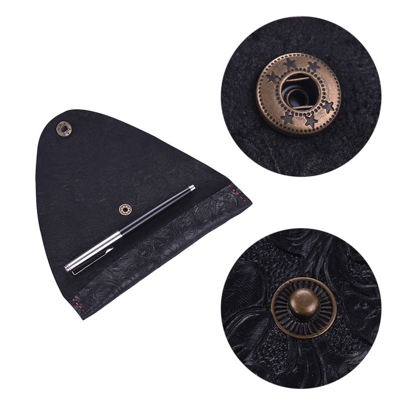 Antique Leather Pen Case Fountain Handmade Sleeve Bag Pouch Protector for Single Pen Stylus Ballpoint 7 * 1.2'' - Image 4