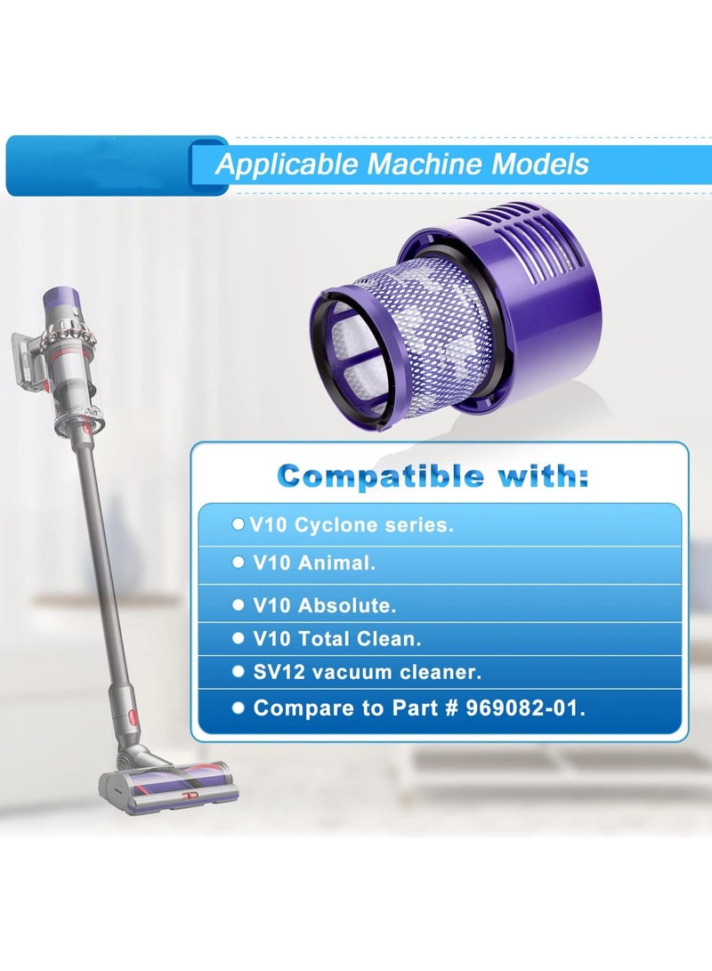 2pcs Vacuum Filter Replacements for Dyson V10 Cyclone Series, Animal, Absolute, Total Clean, SV12, Part No.969082-01 - Image 2