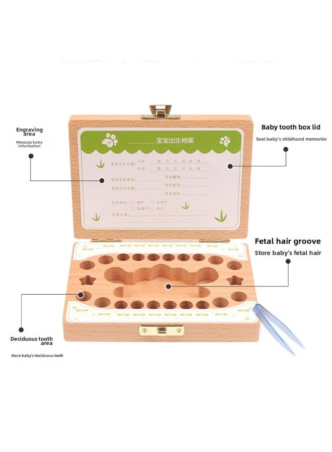 Beech Wood Crown Groove Wooden Deciduous Teeth Box Baby Deciduous Teeth Lanugo Collection Preservation Box Personality Commemorative Gift Wholesale-Color:Qian Yi Monkey  - Image 4