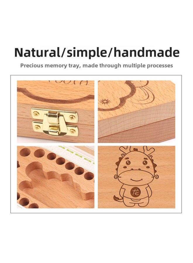 Beech Wood Crown Groove Wooden Deciduous Teeth Box Baby Deciduous Teeth Lanugo Collection Preservation Box Personality Commemorative Gift Wholesale-Color:Qian Yi Monkey  - Image 5