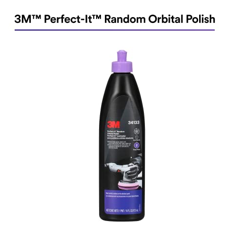 3M Perfect-It Random Orbital Polish, 34133, 1 Pint, Fast Cutting Polisher for Automotive Buffing & Polishing, High-Gloss Finish - Image 2