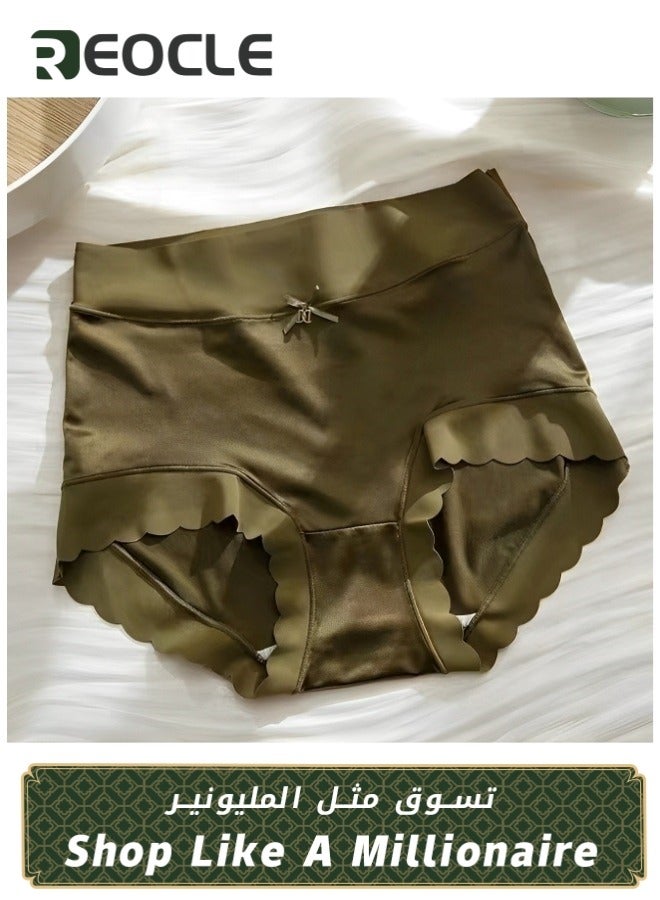 REOCLE Women's Brief Panties High-Waisted Ice Silk Underwear Moisture-Wicking Underwear Super Soft Designed with Comfort in Mind High Waist Triangle Pants for Women  - Image 1