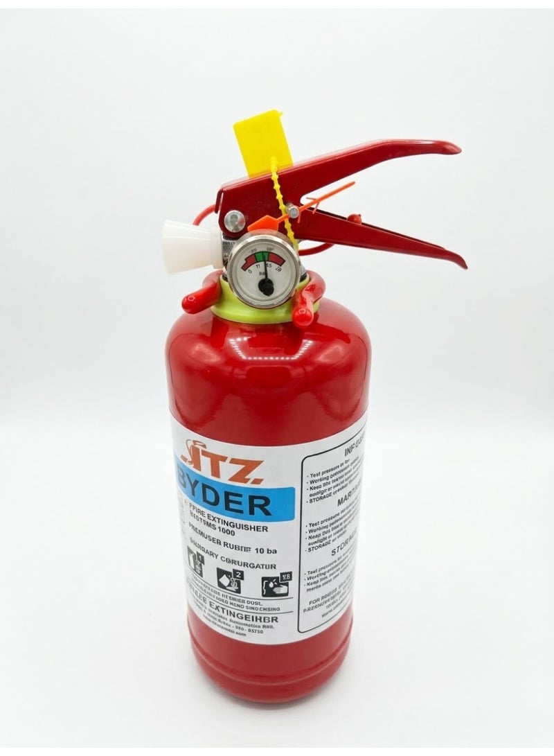 Blitz DCP 1 KG Fire Extinguisher is a compact ABC dry chemical powder fire extinguisher suitable for controlling common fire risks involving combustible materials, flammable liquids and electrical equipment. It is suitable for homes, offices, shops, vehicles and commercial areas. The extinguisher is manufactured in China and has a 1 kg dry powder capacity. Easy to handle and suitable for quick response during the early stage of a fire. - Image 1