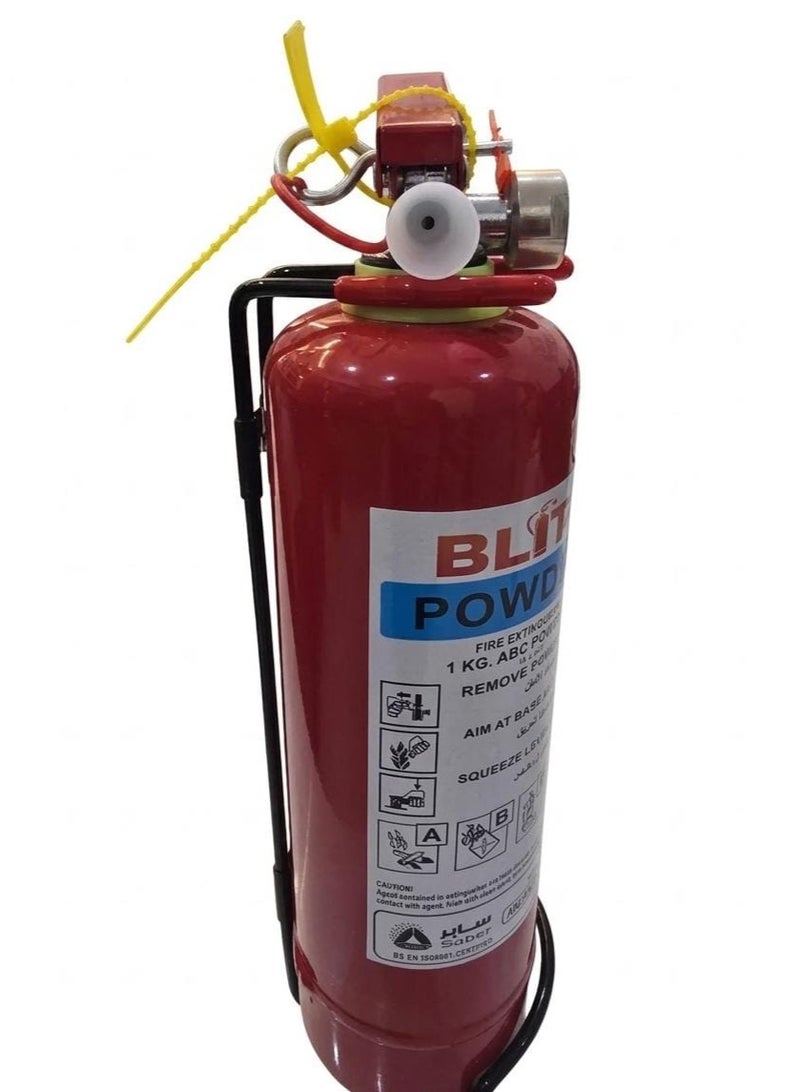 Blitz DCP 1 KG Fire Extinguisher is a compact ABC dry chemical powder fire extinguisher suitable for controlling common fire risks involving combustible materials, flammable liquids and electrical equipment. It is suitable for homes, offices, shops, vehicles and commercial areas. The extinguisher is manufactured in China and has a 1 kg dry powder capacity. Easy to handle and suitable for quick response during the early stage of a fire. - Image 2