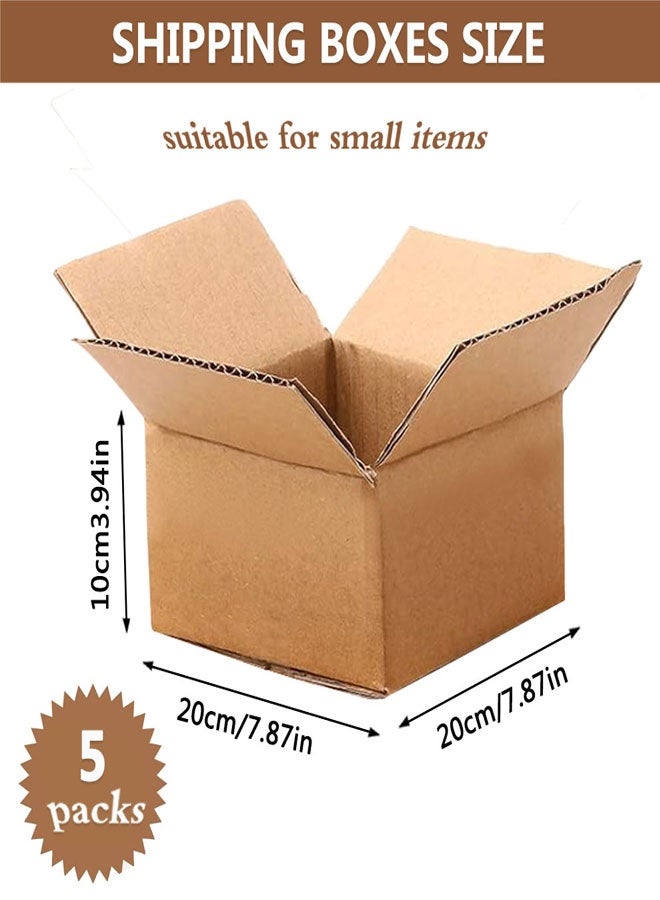 HAWAWA carton5 Pack Shipping Boxes, Corrugated Cardboard Box for Moving, Mailing, Packing and Storage 20x20x10cm Brown - Image 4