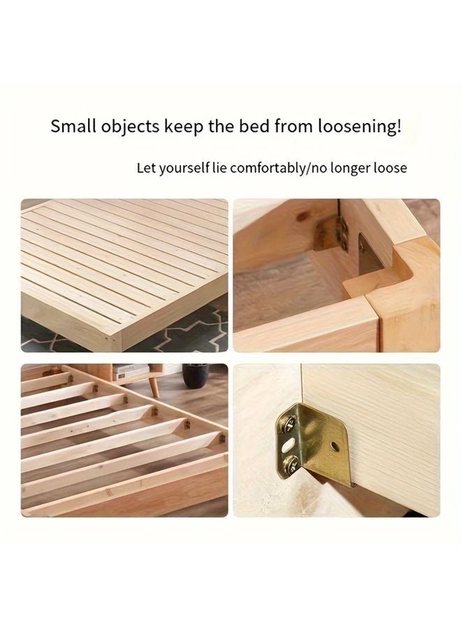 4pcs Heavy Duty Metal Bed Frame Brackets Golden Corner Support Hooks Furniture Stability - Image 5