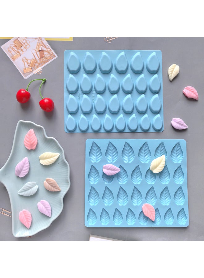 28 Even Leaves Chocolate 543 Chocolate Cookie Mold Cake Mold Ice Cream Candy Silicone Mold-Color:2 Bags (color Can Be Noted) - Image 1