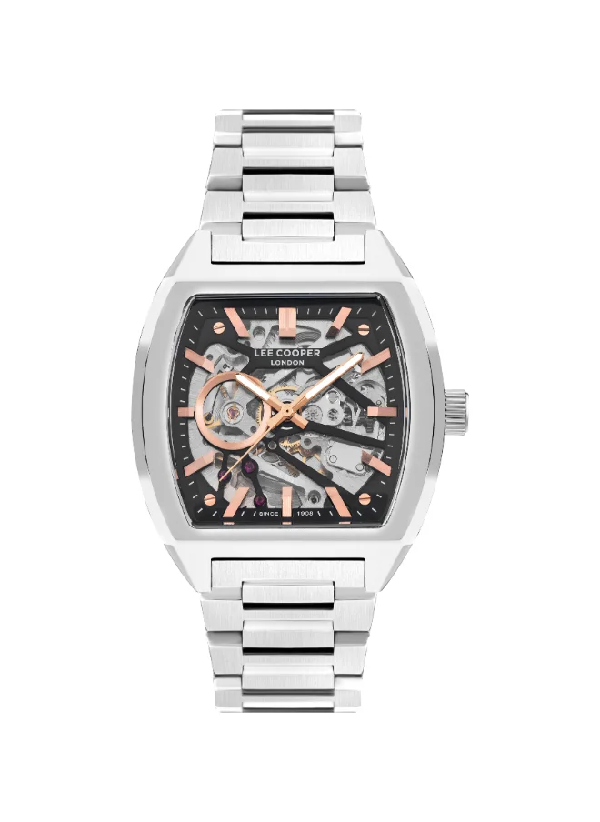 Lee Cooper Men's Watch, Automatic  Display and Metal Strap - LC07976.350, Silver