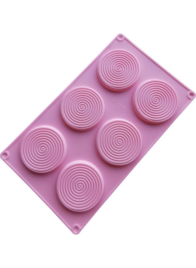 NIBEMINENT Round Spiral Swirl Shape 3D Chocolate Cupcake Cake Mould Pink 30 x 17cm - Image 2