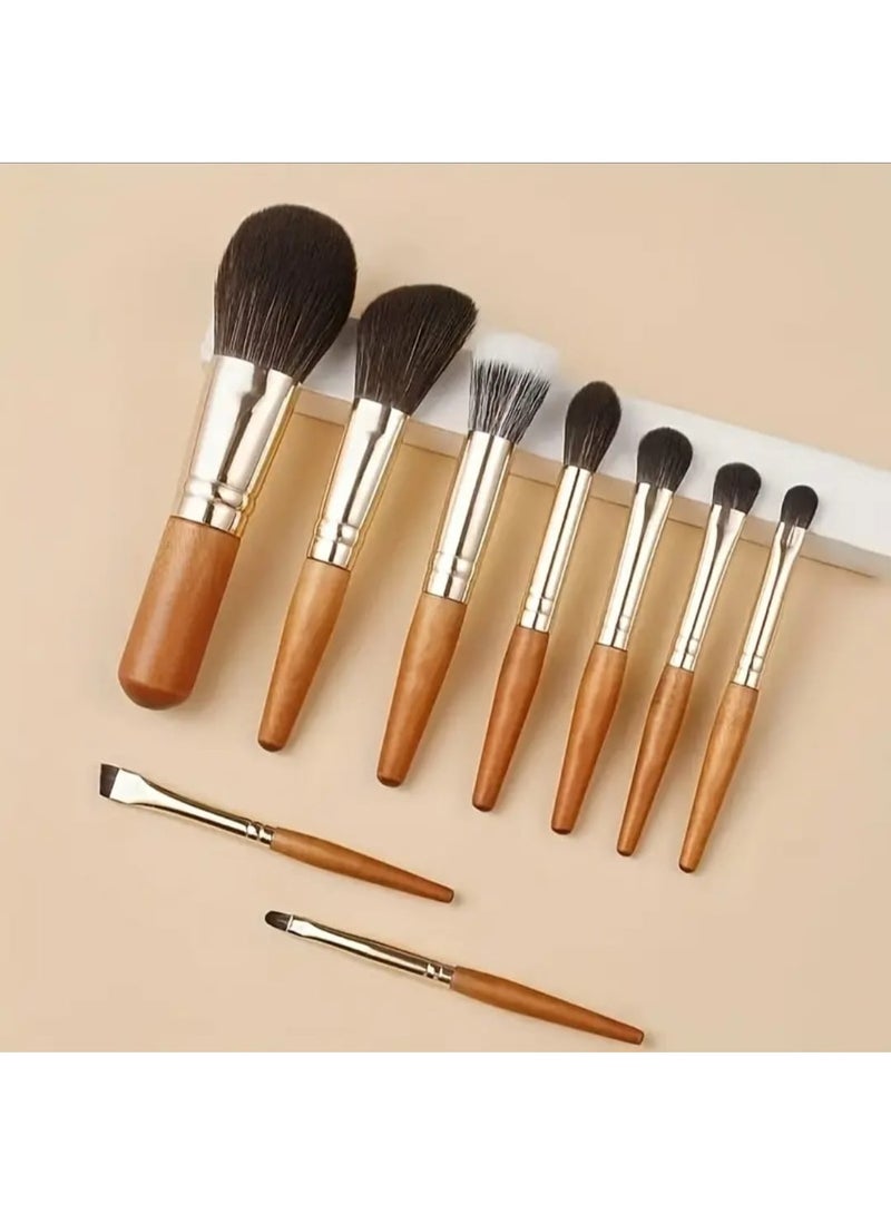 BOLREUS 9 pcs of Mini Makeup Brush Set For Travel, Portable Small Brushes, Powder Contouring and Detailing Brushes, Hypoallergenic Polyester Bristles, ABS Plastic Handles, Palm Brush Design, Makeup Brush and Tools with Bag. - Image 3
