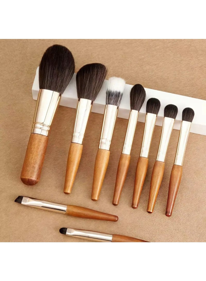 BOLREUS 9 pcs of Mini Makeup Brush Set For Travel, Portable Small Brushes, Powder Contouring and Detailing Brushes, Hypoallergenic Polyester Bristles, ABS Plastic Handles, Palm Brush Design, Makeup Brush and Tools with Bag. - Image 2