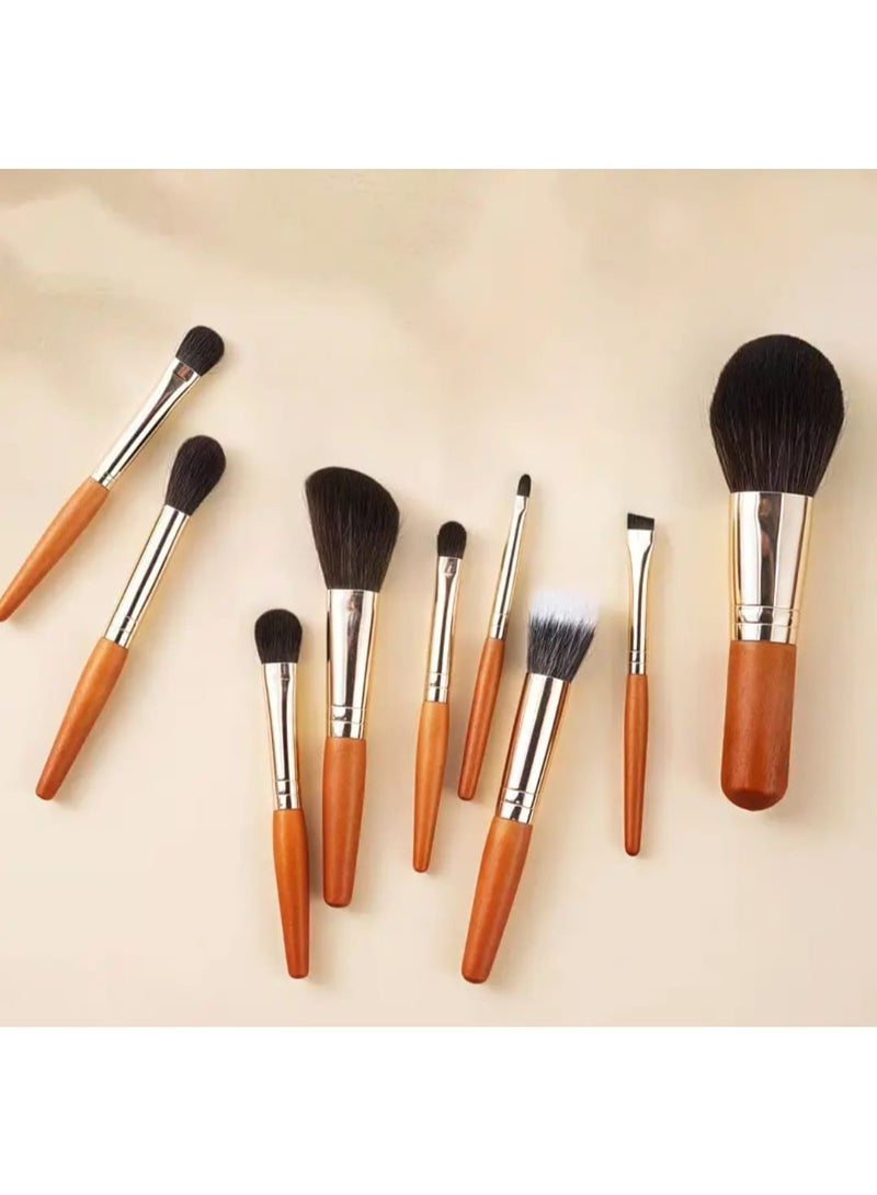 BOLREUS 9 pcs of Mini Makeup Brush Set For Travel, Portable Small Brushes, Powder Contouring and Detailing Brushes, Hypoallergenic Polyester Bristles, ABS Plastic Handles, Palm Brush Design, Makeup Brush and Tools with Bag. - Image 4