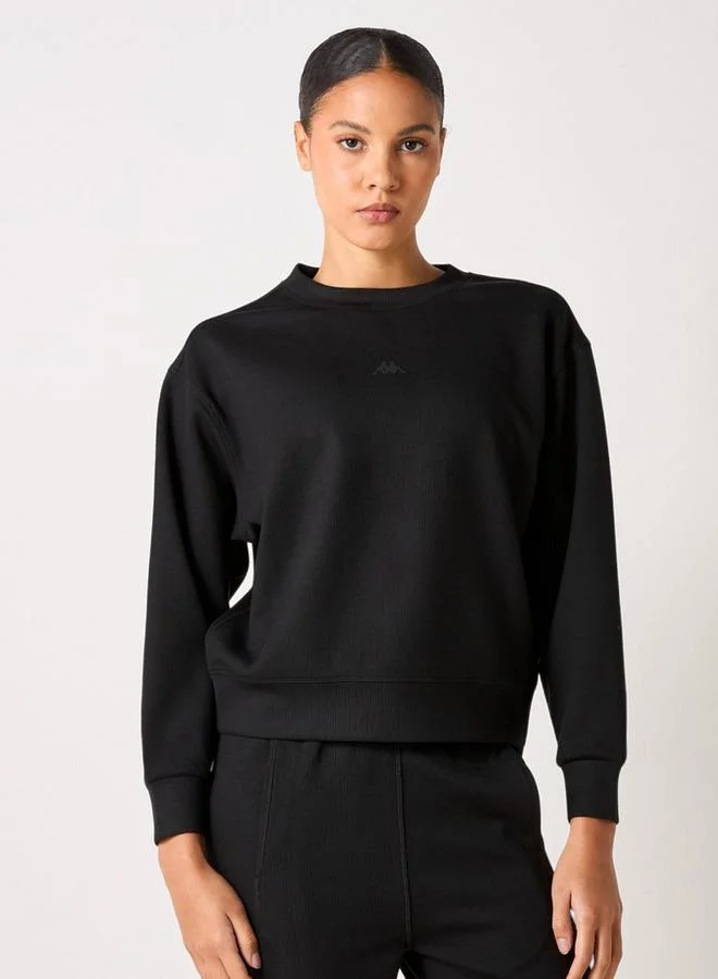 Kappa Logo Print Sweatshirt with Long Sleeves