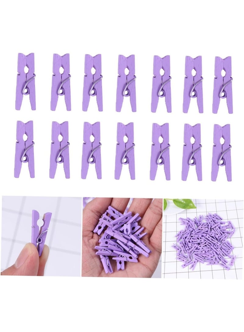 Rich Life 100PCS Miniature Wooden Clothespins 2.5CM | Colorful Craft Clips Heavy Duty Wooden Pegs for Photo Display DIY Crafts Decorations Cards Hanging Clips - Image 1