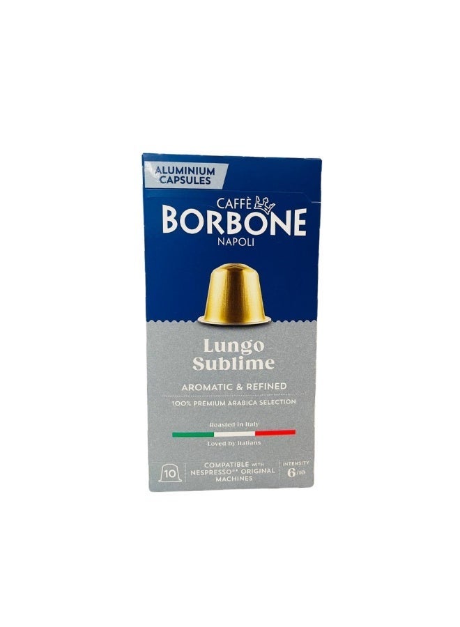 CAFFE BORBONE Caffè Borbone Lungo Sublime Aluminum Capsules – 100% Arabica | Nespresso® Original Compatible - Image 1