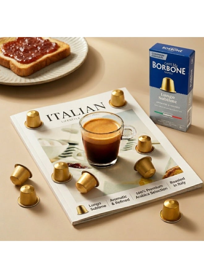CAFFE BORBONE Caffè Borbone Lungo Sublime Aluminum Capsules – 100% Arabica | Nespresso® Original Compatible - Image 3