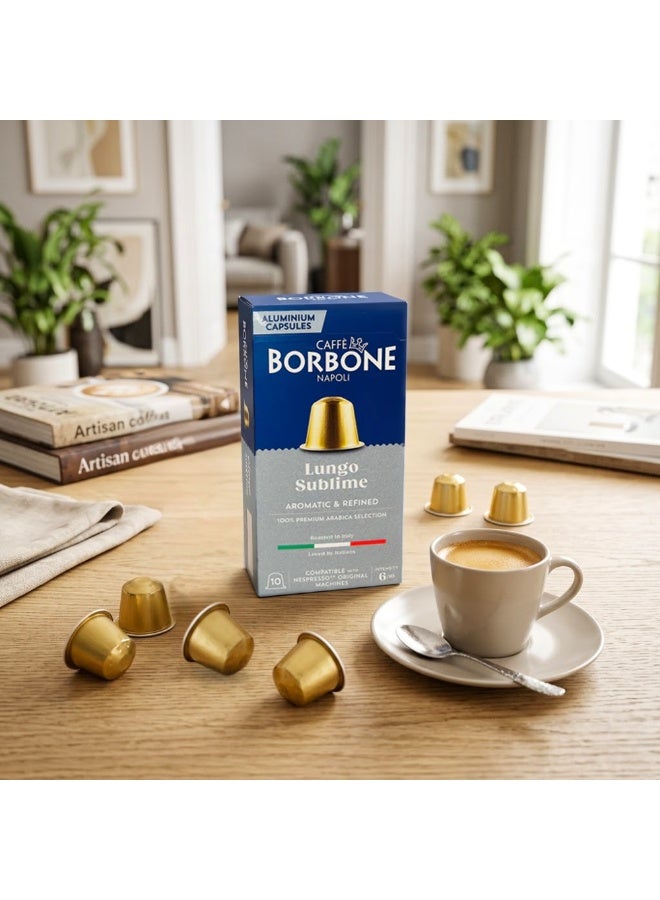 CAFFE BORBONE Caffè Borbone Lungo Sublime Aluminum Capsules – 100% Arabica | Nespresso® Original Compatible - Image 4