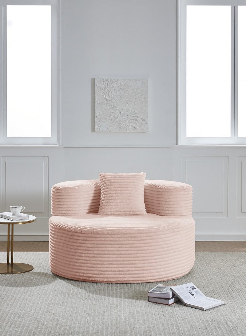 Crest J Elegant recliner chair with a unique circular design, PINK color - Image 1