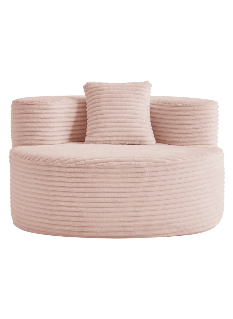 Crest J Elegant recliner chair with a unique circular design, PINK color - Image 3