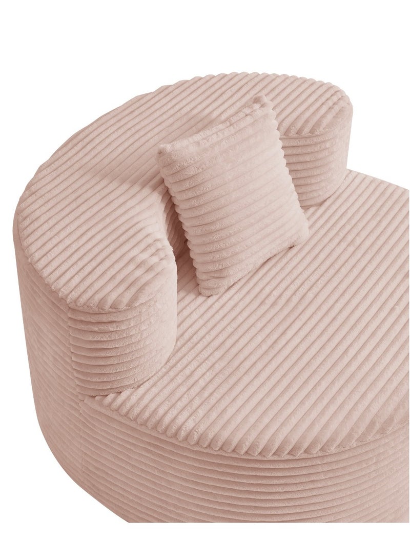 Crest J Elegant recliner chair with a unique circular design, PINK color - Image 4
