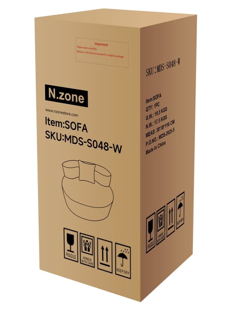 Crest J Elegant recliner chair with a unique circular design, PINK color - Image 5