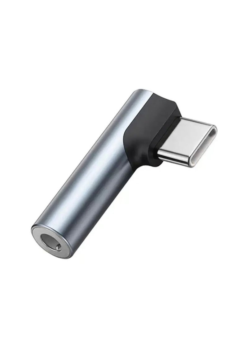 USB Type C to 3.5mm Headphone Jack Adapter, Elbow Design Converter with DAC Chip for Audio and Voice Calls, Compatible with Type C Devices - Auxiliary Connector, No Battery Required