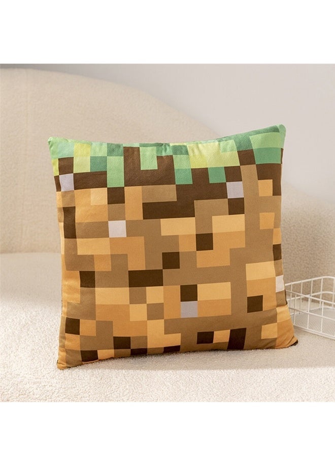 بلدي العالم العشب مكعب الوسادة بلش - الوسادة بلش ملء لعبة، 40 سم ناعمة الوسادة الحنينة للأطفال واللاعبين، تصميم كتلة رمزية من لعبة شعبية، وسادة ديكور للسرير، أريكة وكرسي الألعاب - هدية مثالية للمشجعين - Image 1