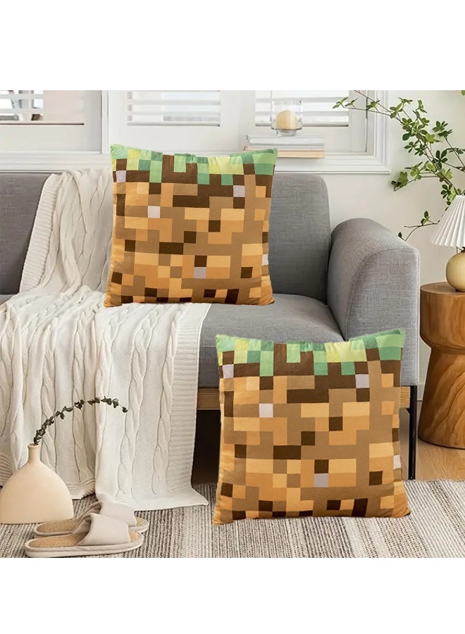 بلدي العالم العشب مكعب الوسادة بلش - الوسادة بلش ملء لعبة، 40 سم ناعمة الوسادة الحنينة للأطفال واللاعبين، تصميم كتلة رمزية من لعبة شعبية، وسادة ديكور للسرير، أريكة وكرسي الألعاب - هدية مثالية للمشجعين - Image 2