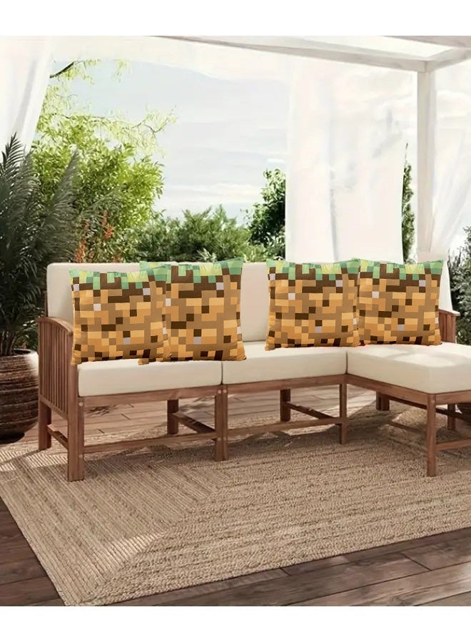 بلدي العالم العشب مكعب الوسادة بلش - الوسادة بلش ملء لعبة، 40 سم ناعمة الوسادة الحنينة للأطفال واللاعبين، تصميم كتلة رمزية من لعبة شعبية، وسادة ديكور للسرير، أريكة وكرسي الألعاب - هدية مثالية للمشجعين - Image 3