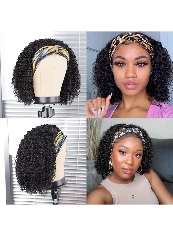 ايسي شعر مستعار مجعد عقال شعر بشري للنساء السود 10 بوصة برازيلي بدون دانتيل أمامي شعر مستعار أسود طبيعي عقال شعر مستعار موجة عميقة شعر مستعار بشري (كثافة 150٪) - Image 2