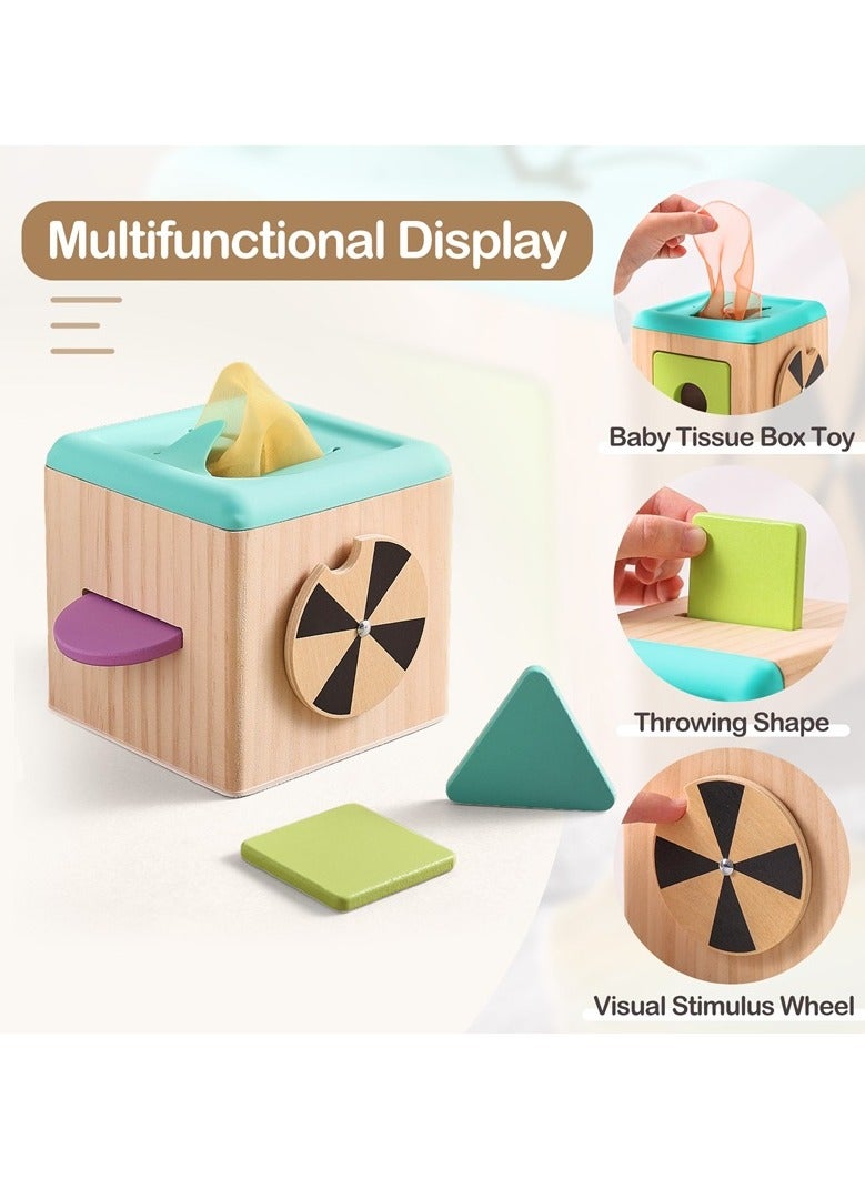 general Early education toys baby wooden tissue box puzzle making children's intellectual development building block box  - Image 2
