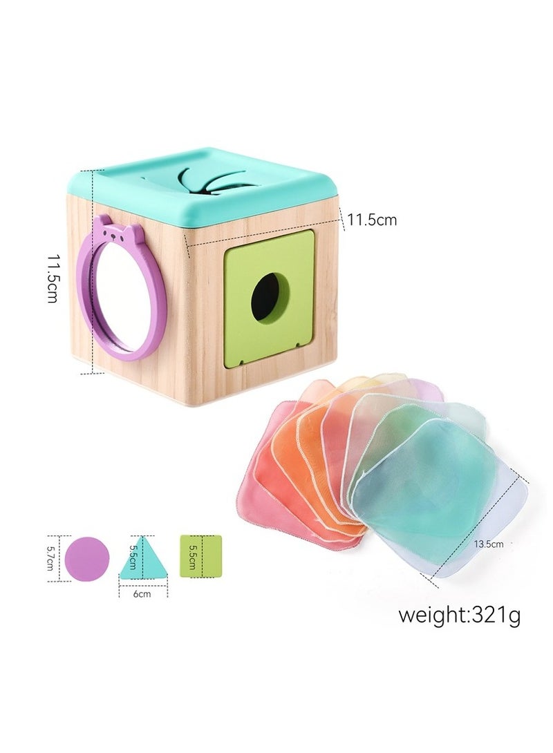 general Early education toys baby wooden tissue box puzzle making children's intellectual development building block box  - Image 5