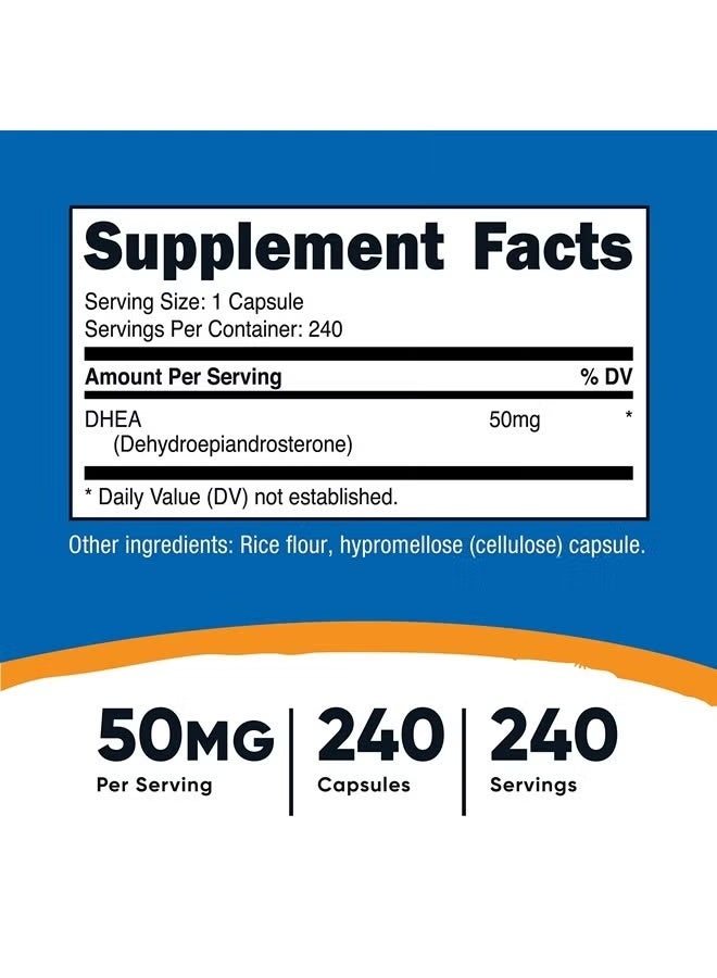 Nutricost, DHEA, 50 mg, 240 Capsules - Image 2