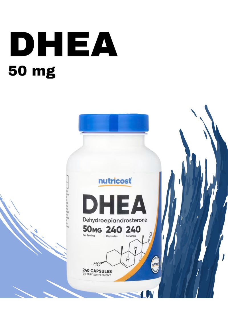 Nutricost, DHEA, 50 mg, 240 Capsules - Image 1