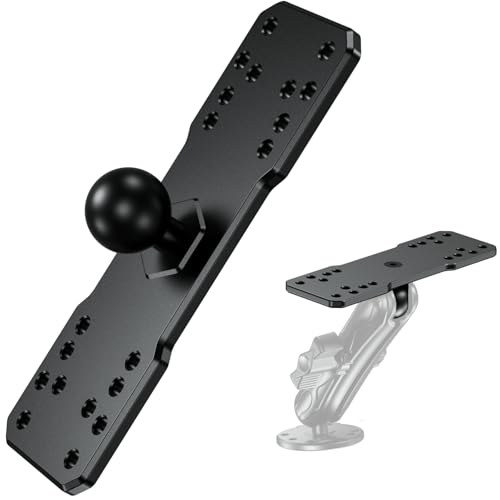 BRCOVAN 1'' Ball Fish Finder Mount, Aluminum Alloy Universal Marine Electronic Plate, Fit for RAM Mounts B Size 1 Inch Ball Double Socket Arm, Fit for Garmin, Lowrance, Humminbird, Raymarine and More - Image 1
