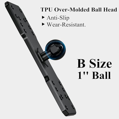 BRCOVAN 1'' Ball Fish Finder Mount, Aluminum Alloy Universal Marine Electronic Plate, Fit for RAM Mounts B Size 1 Inch Ball Double Socket Arm, Fit for Garmin, Lowrance, Humminbird, Raymarine and More - Image 3