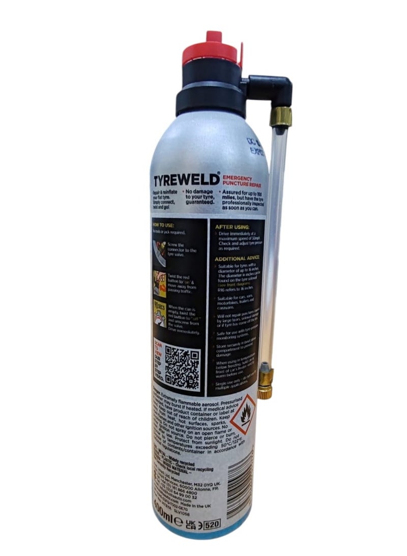 HOLTS-TYREWELD EMERGENCY PUNCTURE REPAIR 400ML, HT3YA - Image 2