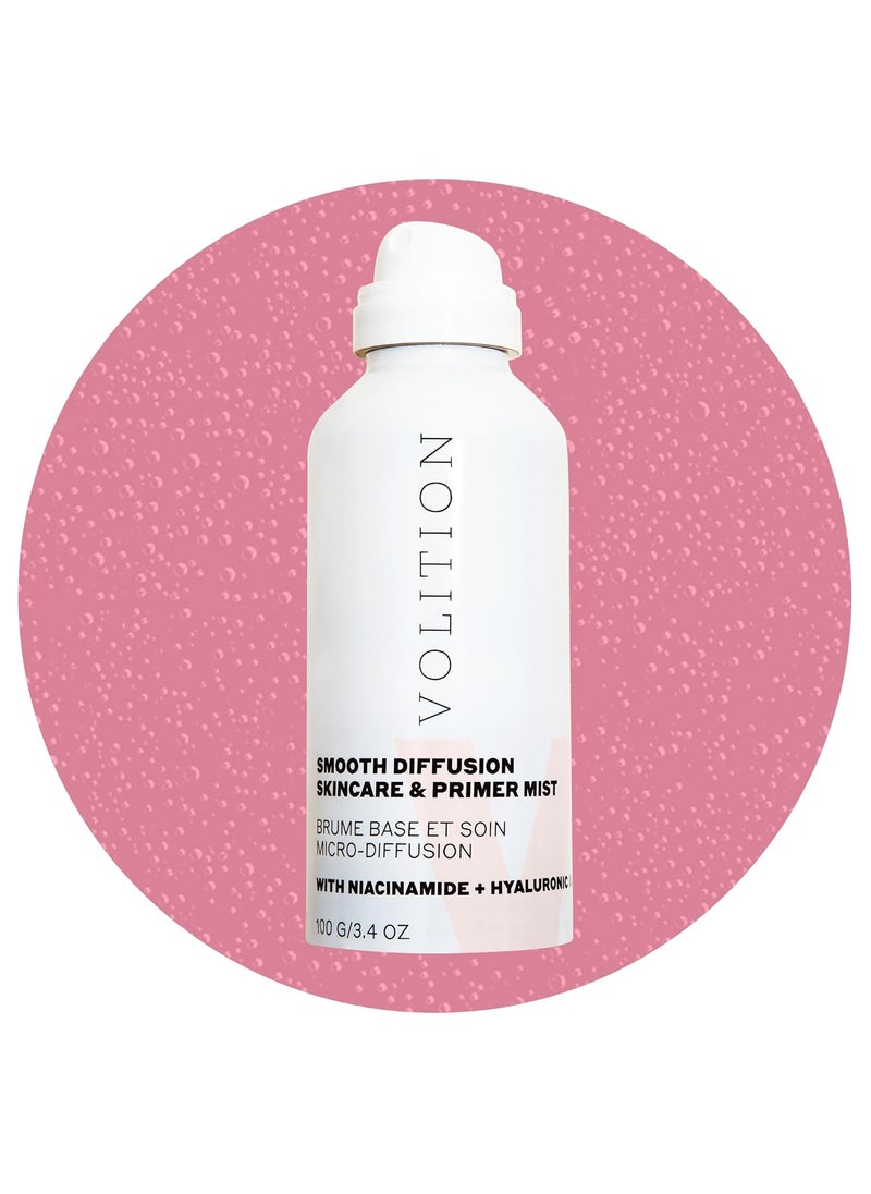 VOLITION - Volition Beauty Smooth Diffusion Skincare  Primer Mist Hyaluronic Acid  Niacinamide Hydrate and Control Oil While Priming and Setting Spray Vegan BOV Packaging 100 ml  34 fl oz - Image 1