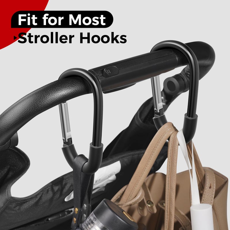 Surdoca Stroller Hooks  Large Stroller Hooks For Bags  Universal Stroller Clips And Hooks  Mommy Hook For Stroller Heavy Duty  Stroller Accessories For Mom - Image 4