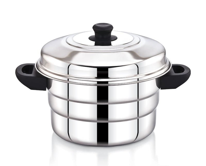 Diamond Diamond Stainless Steel Multi-Steaming Induction Base with 3 Idli Plates (13 Idlies), 1 Mini Idli Plate (18 Idlies), 1 Steamer Plate - Image 2