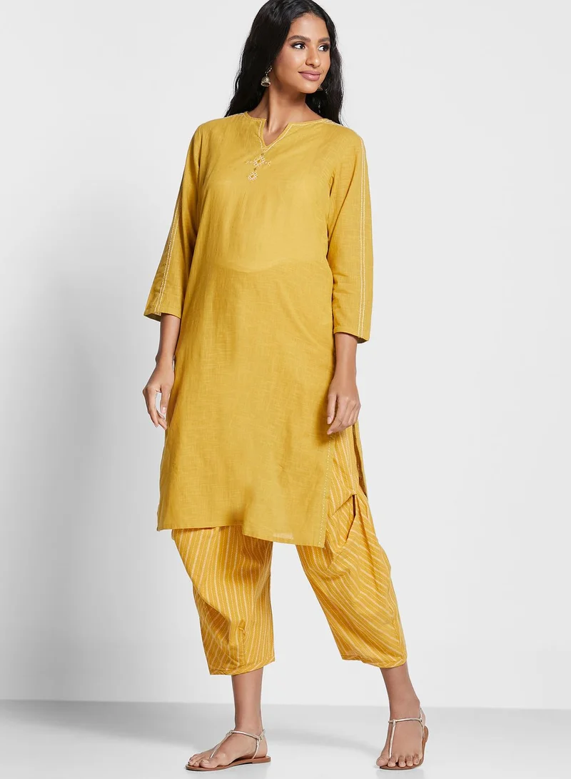 W Drawstring Detail Pants